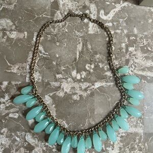 Elegant Gold and Aqua / Green Necklace